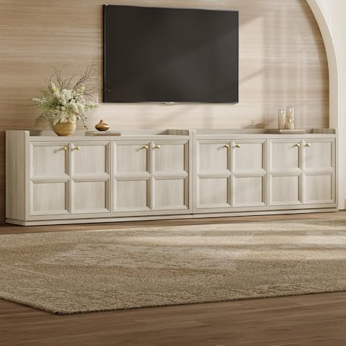 SICOTAS 61.7" Buffet Sideboard Cabinet Living Room, 2 PCS Grey White Oak by SICOTAS
