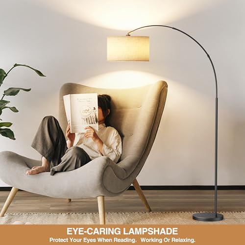A Modern Floor lamp with Remote Control, Featuring a Large Drum-Shaped Shade, Ideal for use as a freestanding Corner lamp in Living Rooms, bedrooms, and Dining Areas (Classic) - Image 7
