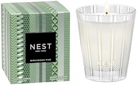 NEST New York Scented Classic Christmas Tree Candle, Birchwood Pine - 8.1 oz - Up to 60-Hour Burn Time - Reusable Glass Vessel by Unknown