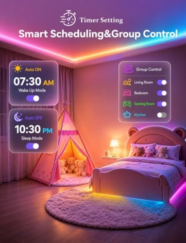 MFWW 130ft RGB+IC LED Strip Lights, LED Lights for Bedroom, Smart Control - Image 6