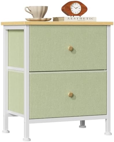 Sweetcrispy Nightstand with 2 Storage Drawers, Small Bedside Table by Sweetcrispy