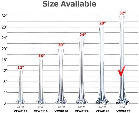 WGV Eiffel Tower Vase, Open 2", Height 32", (Multiple Sizes Choices) Clear Glass Floral Container with Sturdy Base, Flower Centerpiece for Wedding Event Home Decor, Arts Crafts, 1 Piece - Image 3
