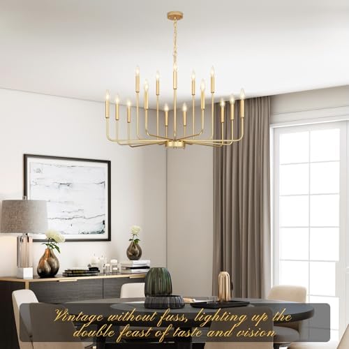 Gold Chandeliers for Dining Room Light Fixture，D40 Inch - Image 6