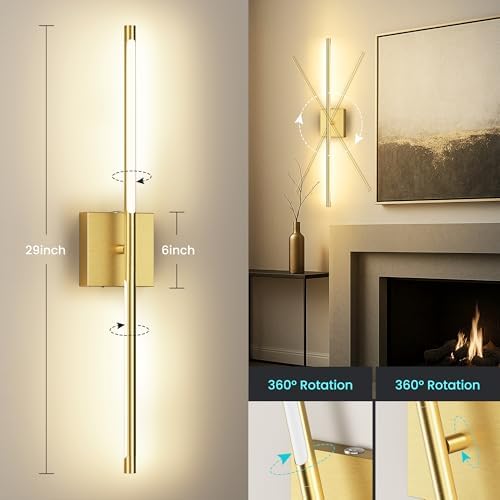 10000mAh Rechargeable Wall Lights, Gold, 29 Inch, 3CCT, 2 Pack - Image 3