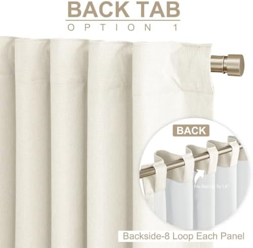 Beige White Total Blackout Curtains for Bedroom 72 Inches Long - Image 3