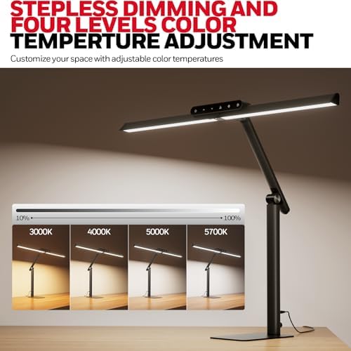 Honeywell HJ1BK Eye-Caring 1200LM LED Architect Desk Lamp for Home Office - Image 3