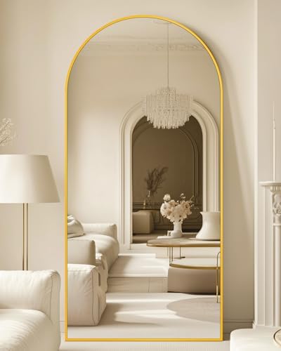 71"x32" Arched Full Length Mirror with Stand,Full Body Floor Mirror - Image 2