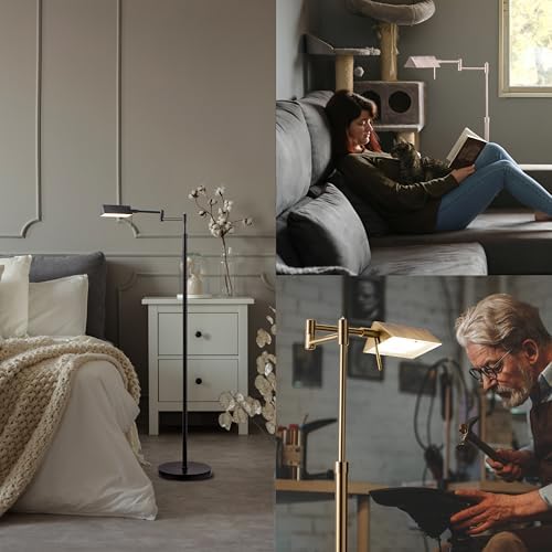 O'Bright Brook Adjustable Dimmable LED Pharmacy Floor Lamp, Brushed Nickel - Image 5