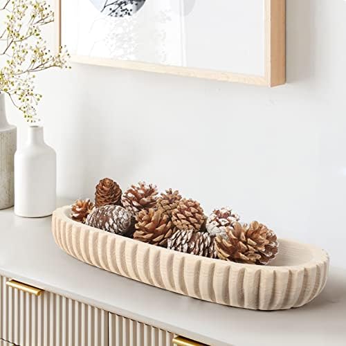 Oakrain Decorative Dough Bowl for Home Decor, 16" Hand-carved Wood Bowl by Oakrain