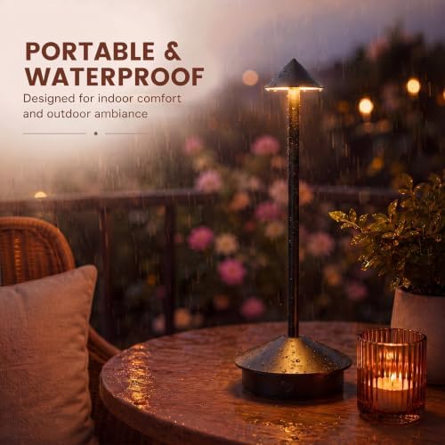 4 Pack Cordless Table Lamp, 3 Color Stepless Dimmable, Black - Image 5