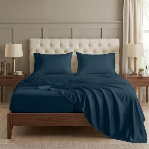 LANE LINEN Half Split King Sheets Sets for Adjustable Bed - Estate Blue by LaneLinen