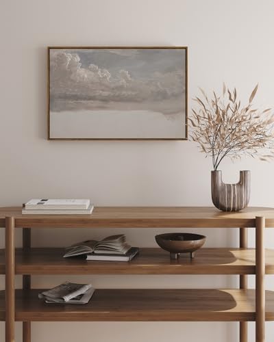 InSimSea Framed Canvas Wall Art Vintage Decor, Home Decor Classical Oil Painting Cloud Study Large Decorations for Living Room, Wall Art for Bedroom Bathroom Gallery, 20"x30" - Image 3