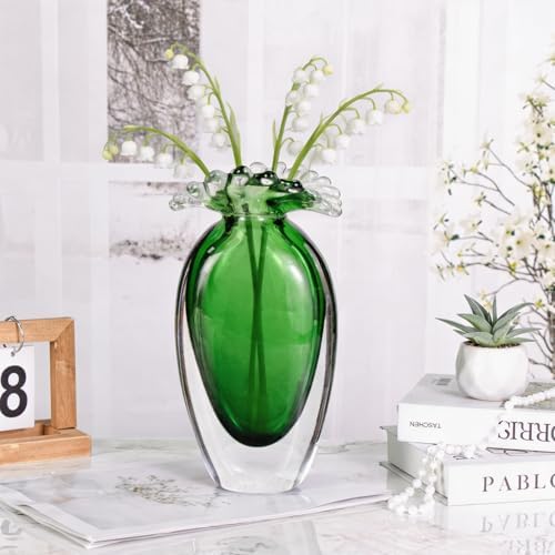 KAMMAK Glass Vase,Colored Hand Blown Decorative Vase - Image 5