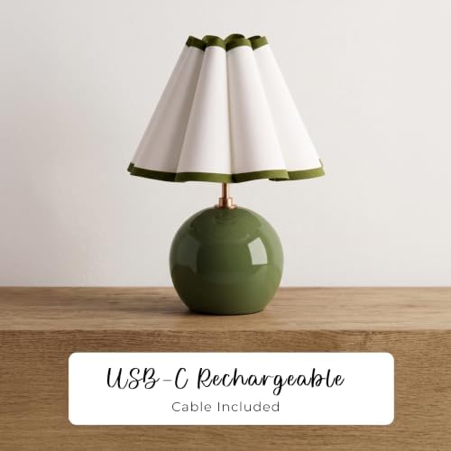 Pooky Lighting Cecily Rechargeable Ceramic Table Lamp 15" - Cordless Lamp - Image 7