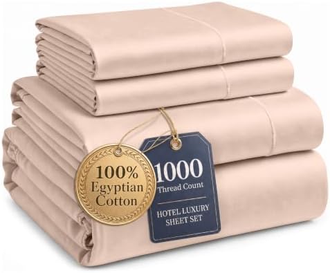 LANE LINEN Cal King Sheet Set 100% Egyptian Cotton Sateen - Sepia Rose by LaneLinen