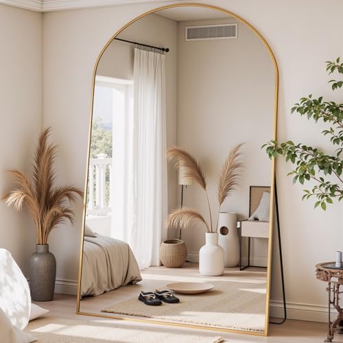 Floor Mirror, 81"x41" Oversized Full Length Mirror with Stand, Gold - Image 2