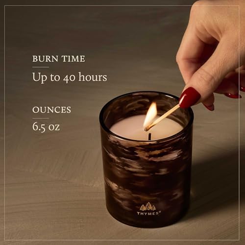 Thymes Noir Woods Scented Candles for Home Decor – Notes of Fresh Evergreen, Smoky Wood & Golden Amber – Luxury Home Fragrance Gifts for Women & Men – Burns Up to 40 Hrs (Boxed Votive Candle, 6.5 oz) - Image 4