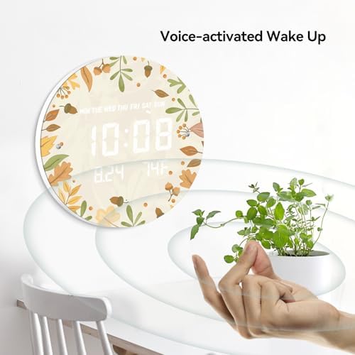 Digital LED Wall Clock for Home & Office, Autumn Leaf, 12'' - Image 5