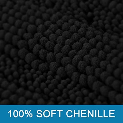 H.VERSAILTEX Bathroom Rugs Bath Mat Runner Rug Non Slip Kitchen Rug Extra Long Bath Rug Runners Oversized 59" x 20" Absorbent Washable Dry Fast Plush Area Rug for Bathroom/Bedroom - Black - Image 3