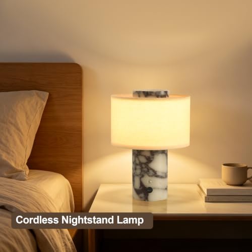 Marble Lamp Calacatta Viola Stone Cordless Table Lamp, Dimmable 4000mAh - Image 3