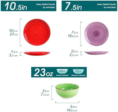 vancasso Bonita Dinnerware Set Multicolor Stoneware 18 Pieces Service for 6 - Image 2