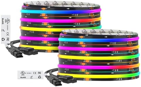 BTF-LIGHTING 32.8FT WS2811 Smart IC RGB DC24V FCOB COB LED Strip Light by BTF-LIGHTING