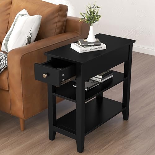 ChooChoo Side Table Living Room with Drawer and Shelf by ChooChoo