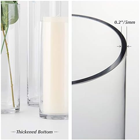 WGVI Quality Thick Clear Cylinder Glass Vase, 3" W x 5" H, Floral Container, Glass Candle Holder, Flower Vases, Wedding Centerpiece, Planter Terrarium, Table Top Home Décor Accent, 6 Pieces - Image 5
