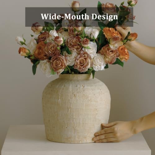 Large Ceramic Vase, Rustic Farmhouse Terracotta Vase for Home Decor - Image 3