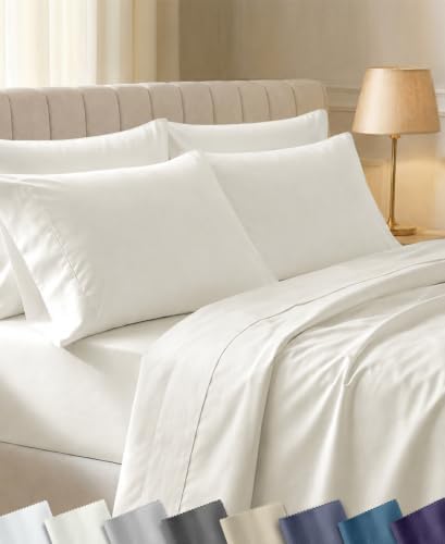 California Design Den 100% Cotton Sateen King Sized Sheets, 6 Pc Set by CaliforniaDesignDen