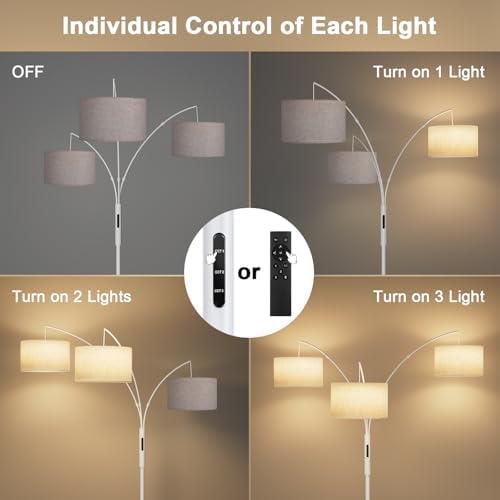SIBRILLE Upgraded 36W Floor Lamps for Living Room - Super Bright Dimmable Tree Floor Lamp with Remote & Touch Control, Tall Lamp for Living Room Corner, Bedroom, Office - Image 3
