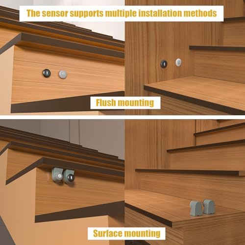 Intelligent Motion Triggered LED Stair Lighting Kit KMG-3233, 40" Cuttable LED Strip Light for Indoor LED Stair Lights (Warm White 3000K,20 Stairs) - Image 4