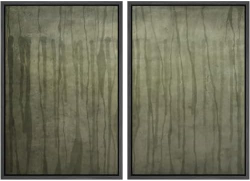 SIGNWIN Framed Wall Art Print Set Muted Green Abstract Forest Photography Modern Art Rustic Relax/Calm Multicolor for Living Room, Bedroom, Office - 24"" x36 x2 BLACK by SIGNWIN