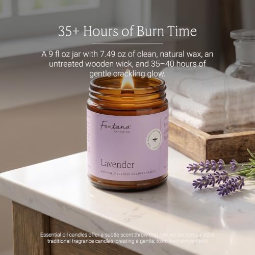 Fontana Candle Co Wood Wick Beeswax Candle, Lavender - Image 3