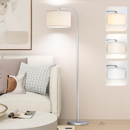 Silver Floor Lamp, Arc Floor Lamps for Living Room by CNXIN