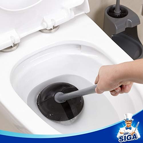 MR.SIGA Toilet Plunger and Bowl Brush Combo for Bathroom Cleaning, Gray - Image 4