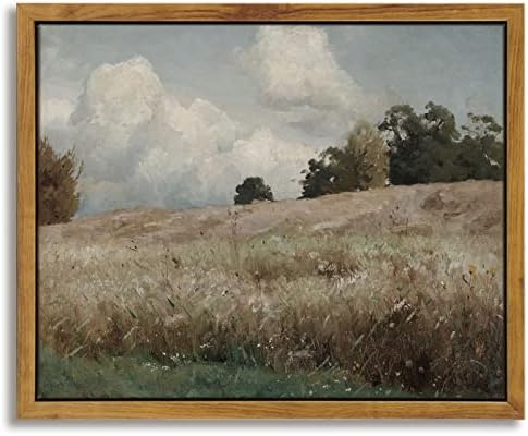 InSimSea Framed Canvas Wall Art Vintage Decor, The Vast Grassland Framed Wall Art Room Eclectic Decor, Canvas Wall Art for Living Room, Bedroom Home Bathroom, 8"x10" by InSimSeaArt