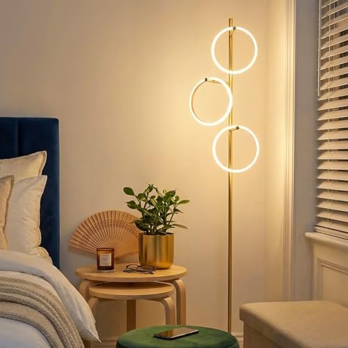 Gold Floor Lamp with 3 Lights, Modern LED Tree Floor Lamp for Living Room - Image 3