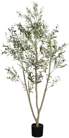 6FT Artificial Olive Tree, Faux Plants Indoor, Fake Tree with Black Pot - Image 2