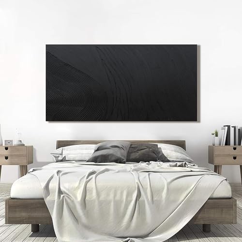 Canvas Wall Art Decor Large Artwork Modern Black Wall Art Black Silence Wall Art Painting Decorations Canvas Art Wall Decor Wall Art Prints for Room Living Room Bedroom Office Decor 29"X58" - Image 5