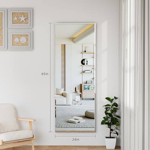 65"x24" Frameless Full Length Wall Mirrors,Rectangular Mirror Full Length Wall Mounted,Tall Full Body Mirrors with Beveled,Suitable for Living Rooms and Bedrooms - Image 3