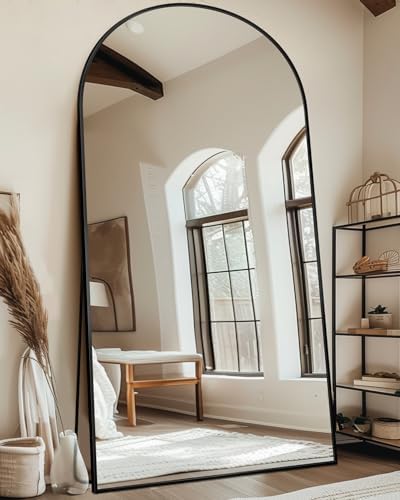 81"x41" Arched Full Length Mirror with Stand,Full Body Floor Mirror by CoomilyBrandStory