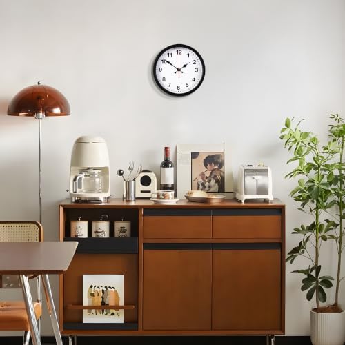 LEIKE Metal Wall Clock 10IN Black, Retro Silent Quartz Battery Operated, Decorative for Patio, Kitchen, Living Room, Bedroom, Pool - Image 5
