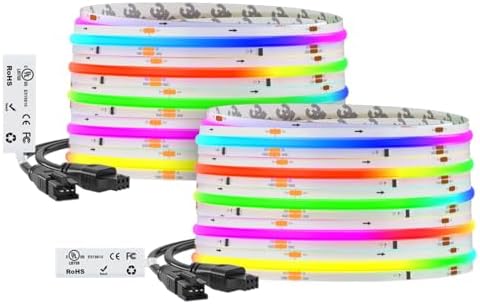 BTF-LIGHTING 32.8FT WS2811 Smart IC RGB DC12V FCOB COB LED Strip Light by BTF-LIGHTING