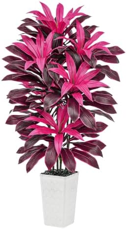 Artificial Dracaena Plant Fake Tree with Planter Faux Yucca Tall Fake Floor Plant, Artificial Trees for Home Bedroom Office Indoor Living Room Decoration (Purple, 6FT) by TXABL