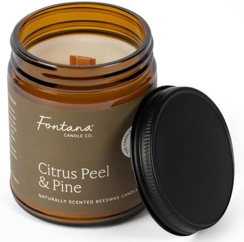 Fontana Candle Co Wood Wick Beeswax Candle, Citrus Peel & Pine by FontanaCandleCo