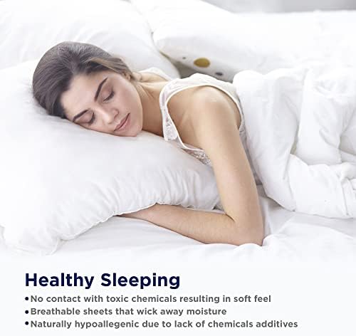 LANE LINEN Twin XL Bed Sheets 100% Organic Cotton 3pc Percale - Polka Dot - Image 7