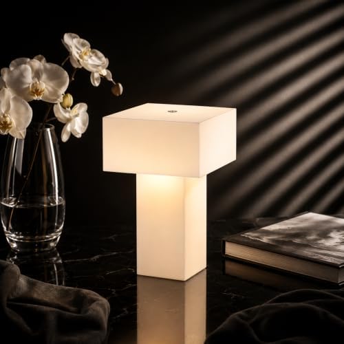 Cordless Rechargeable Table Lamp with Cocoon Shade Touch Dimmable by WISHCODE%EF%BD%9CCarMountsAccessor