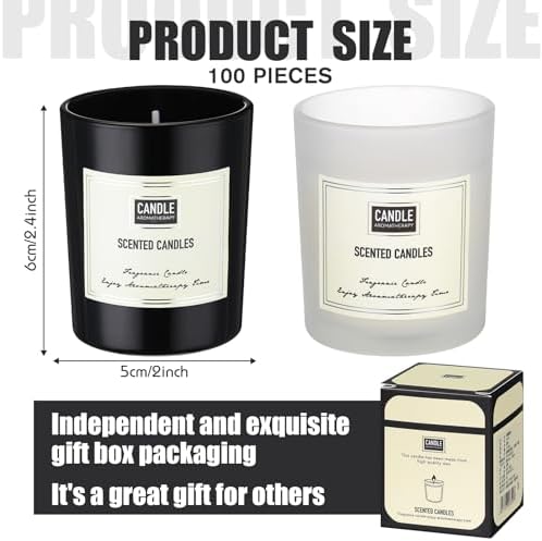 Threlaco 100 Pcs Scented Candles Bulk, Soy Wax Aromatherapy Candle Jars - Image 3