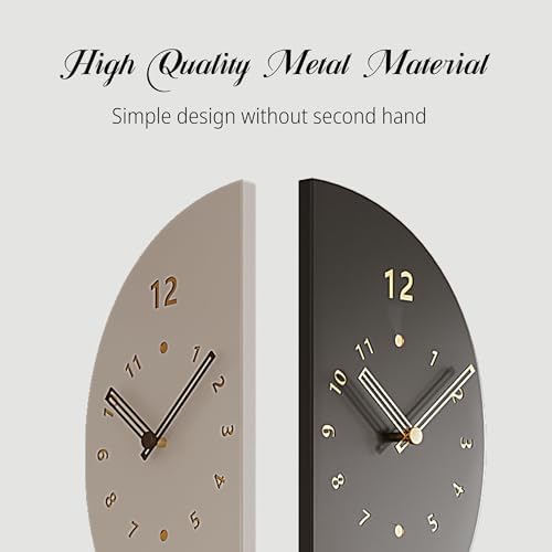 Semicircular Double Sided Corner Wall Clock with Pendulum, Silent Quartz Movement Battery Operated Vintage Boho Farmhouse Decorative Clock for Living Room Bedroom Kitchen Office Gym, Black & White - Image 4